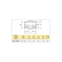 ZŁĄCZKA 2502050 1 1/4" SYMETRYCZNA
