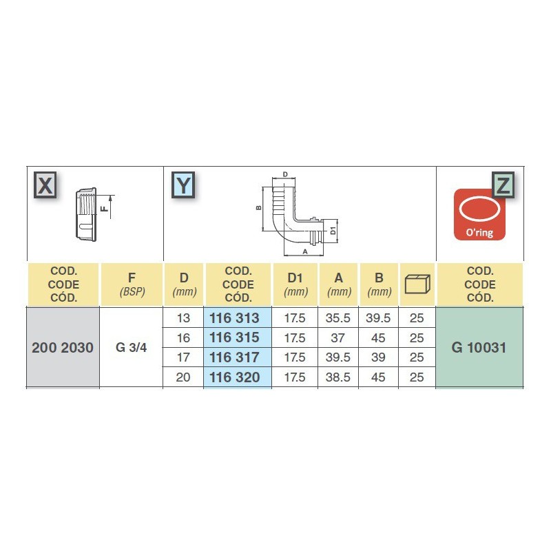 KOLANKO 116313 3/4" D.13  8012200