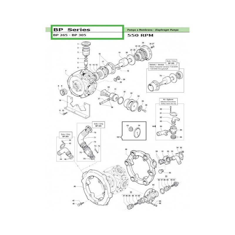 ŚRUBA MOC. MEMBRANĘ
 BP 265-305
 3605009300