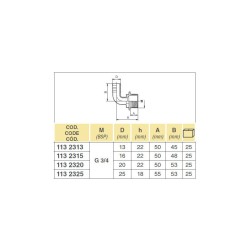 KOLANKO 1132320 3/4" D.20 Z GZ 8011202