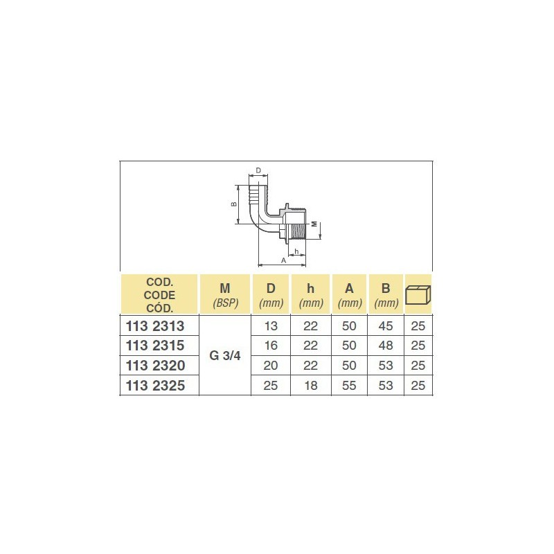 KOLANKO 1132320 3/4" D.20 Z GZ 8011202