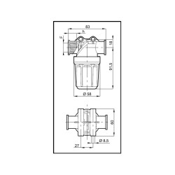 FILTR ODST. 3240T0235 1/2" F 80-MESH
