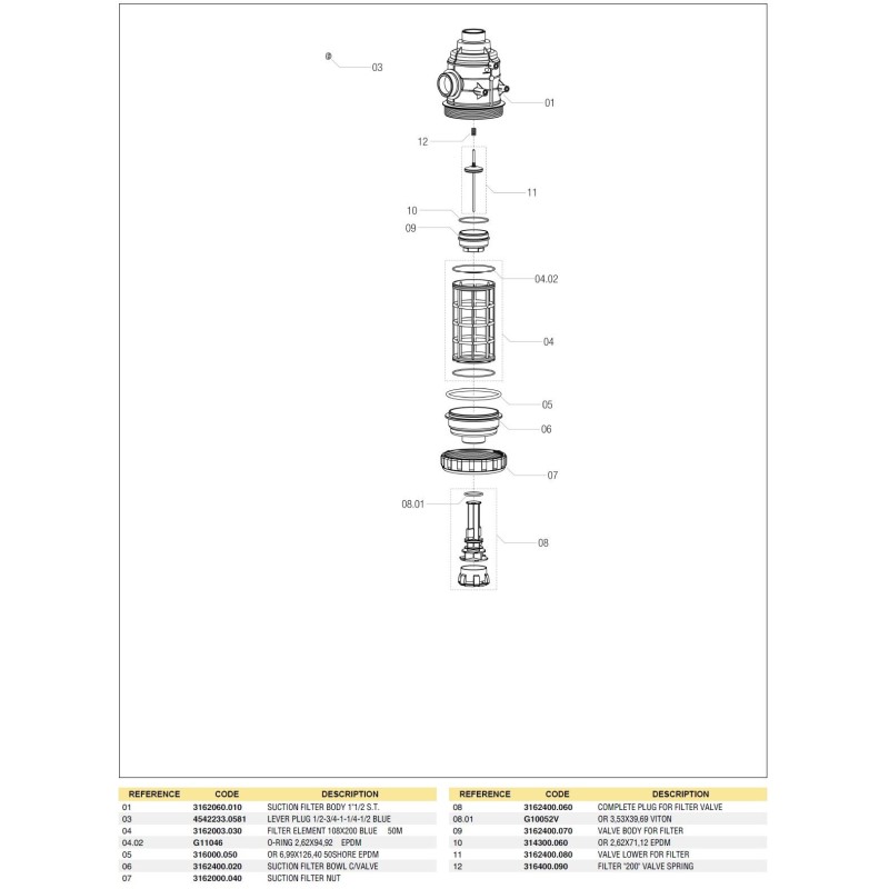 NAKRĘTKA FILTRA 3162000.040 1 1/2"-2"