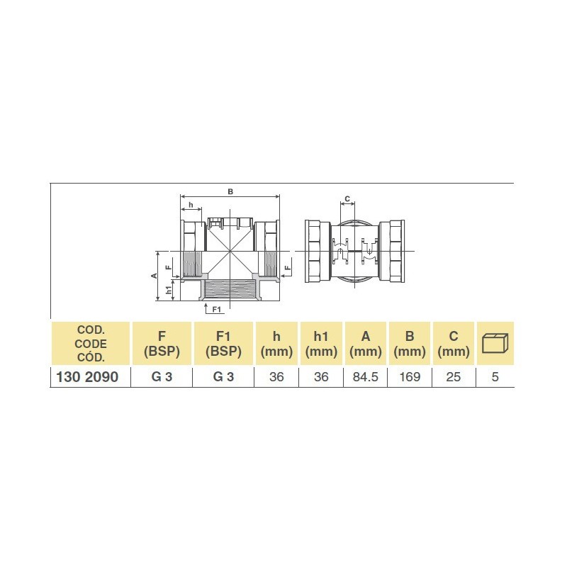 TRÓJNIK 1302090  3" F