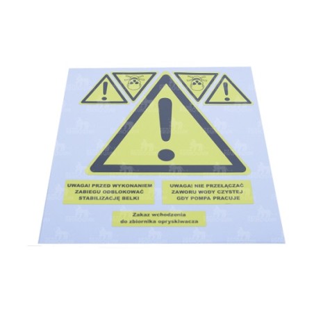 NALEPKI INFORMACYJNE ŻÓŁTE POLSKA ZESTAW