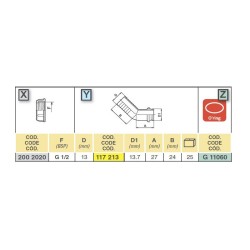 KOLANKO 117213 1/2" D.13  45°