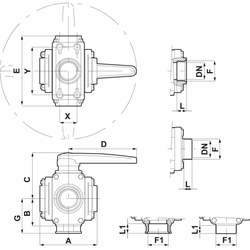 ZAWÓR KUL. 453055A55 1"1/4F-1"1/4F 5DR.
