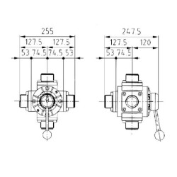 ZAWÓR KUL. VTDC0600.KR2 2" 5-DR.VITON+PTFE WER.KRUKOWIAK 2"