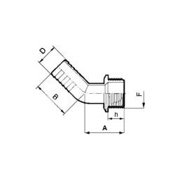 KOLANKO 114640  1 1/2"  D.40 ZGZ   45°
