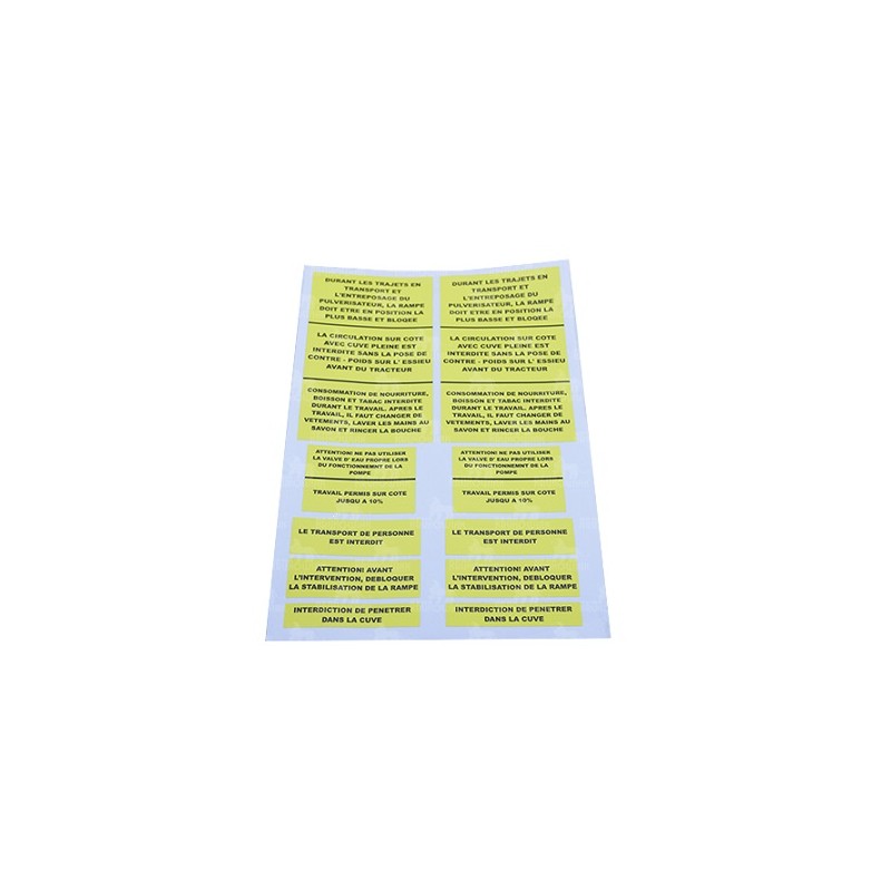 NAKLEJKA OPR.ZESTAW ŻÓŁTY FRANCUSKI