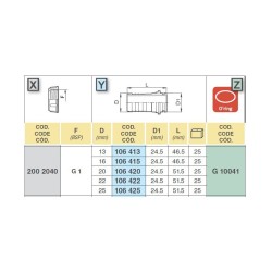KRÓCIEC 106425  1" D.25  8002254