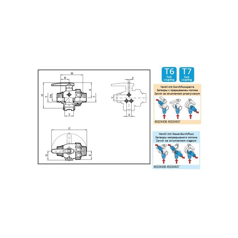 ZAWÓR KUL. 45524437  T7 2"  3DR.  (M/F/M)