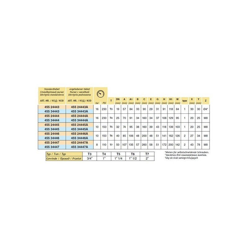 ZAWÓR KUL. 45524446  3DR  T6  11/2"  (M/M/M)