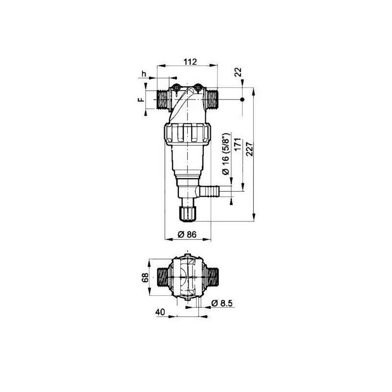 FILTR SAMOCZ. 1" M  50 MESH  3224143
