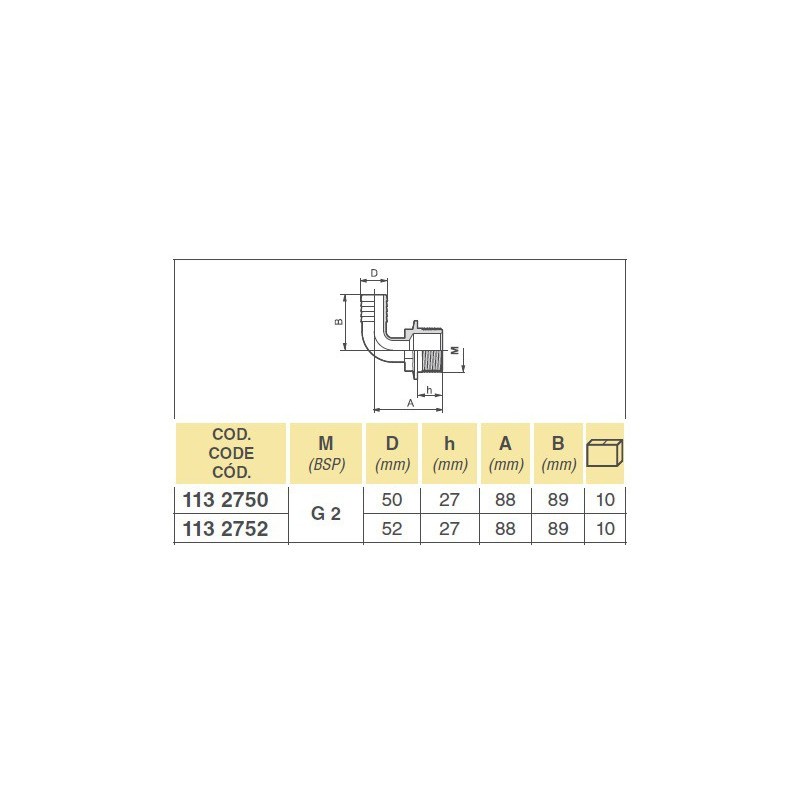 KOLANKO 1132750 2" D.50 ZGZ 8011401