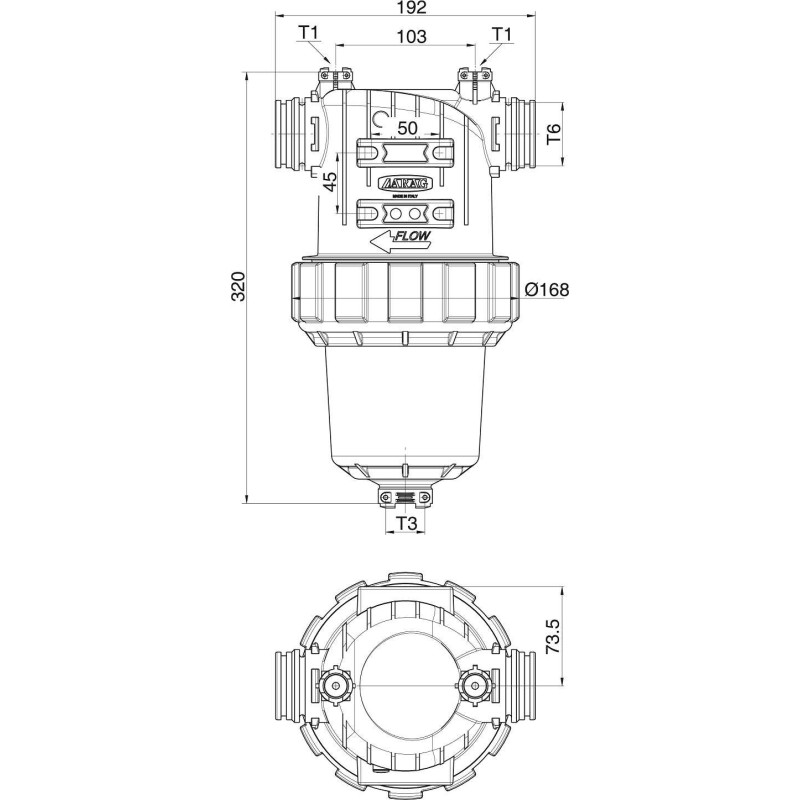 FILTR LINIOWY 33011635V 1 1/2" T6M T3F 80MESH